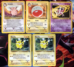 Pokemon TCG Jungle Pikachu Clefable Electrode Mr. Mime LP-NM Rares Lot 5 1999 - Image 1