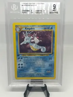 Kingdra 1ST Edition 8/111 Pokemon Neo Genesis Holo - BGS MINT 9 - 2000 W/Swirl! - Image 2