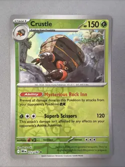 Pokemon TCG * Destined Rivals 012/182 Crustle Rare * REVERSE HOLO * FRESH PK - Image 1