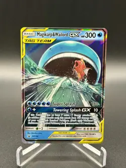 Pokemon TCG Magikarp & Wailord GX SM166 Tag Team Black Star Promo Lightly Played - Image 1