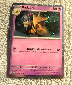 Abra 063/165 Cosmos Galaxy Swirl Holo + Alakazam ex 050 Promo - Pokemon 151 - Image 4