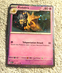 Abra 063/165 Cosmos Galaxy Swirl Holo + Alakazam ex 050 Promo - Pokemon 151 - Image 5