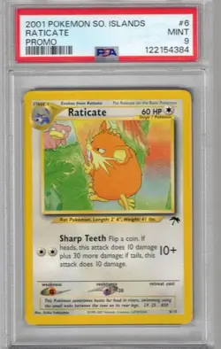 2001 POKEMON SOUTHERN ISLANDS PROMO #6 RATICATE PSA 9 NEW SLAB !! - Image 1