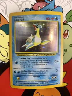 Pokemon TCG: 1999 Fossil Unlimited Lapras 10/62 Holo Rare MP/DMG - Image 1