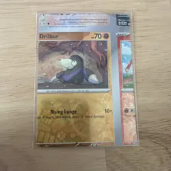 Pokemon TCG Misprint Error Miscut NFC Drilbur Reverse Holo NM Obsidian Flames - Image 1