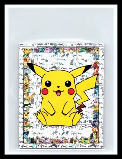 💥 Pikachu Merlin Pokemon 1999 Vintage Album Sticker Silver Prism Holo # S1 - Image 1