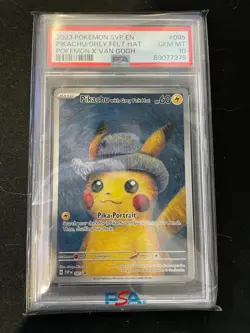 PSA 10 2023 Pikachu with Grey Felt Hat 085 SVP Promo Van Gogh Sealed - Image 1