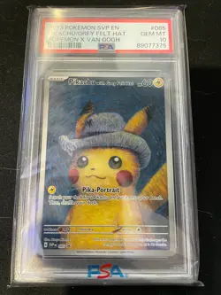 PSA 10 2023 Pikachu with Grey Felt Hat 085 SVP Promo Van Gogh Sealed - Image 2