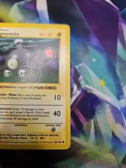Magnemite 053/102 Base Set Pokemon (Shadowless) Regular MP - Image 3