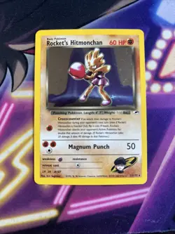 Rocket's Hitmonchan - 11/132 - Pokemon Gym Heroes Unlimited Holo Rare Card LP - Image 1