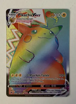 Pokemon Pikachu Vmax 188/185 Vivid Voltage SWSH NM 2020 Secret Rare Rainbow Card - Image 1