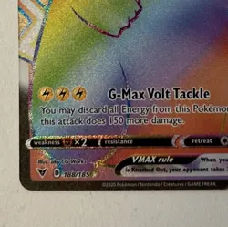 Pokemon Pikachu Vmax 188/185 Vivid Voltage SWSH NM 2020 Secret Rare Rainbow Card - Image 4