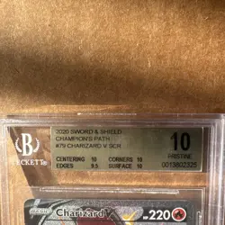 Pokemon Charizard V Champion's Path Secret Rare Full Art #079 BGS 10 Pristine - Image 2