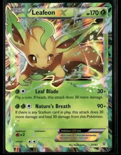 2016 Pokemon Generations Leafeon EX #10/83 LP-MP Holo - Image 1