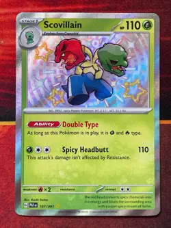 Scovillain Shiny Rare 107/091 - Pokemon SV: Paldean Fates - NM - Image 1