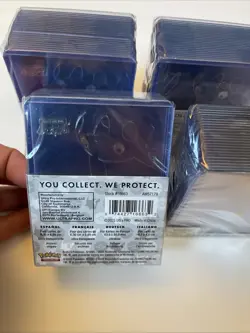 4 Pokemon Gold Pikachu Toploaders + Penny Sleeves Ultra PRO Official 100ct total - Image 5