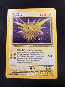 Zapdos 15/62 Holo Rare - Pokemon Fossil - Vintage WOTC DMG - Image 1