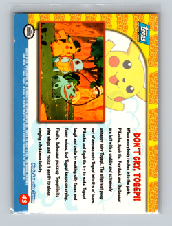 Pokemon Topps Don't Cry Togepi Mewtwo Strikes Back #43 - Image 3