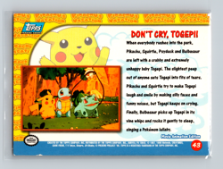 Pokemon Topps Don't Cry Togepi Mewtwo Strikes Back #43 - Image 4