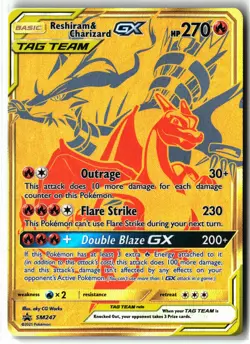 Reshiram & Charizard GX ⭐ SM247 Holo Promo SM Black Star Promos 2017 Pokemon NM - Image 1