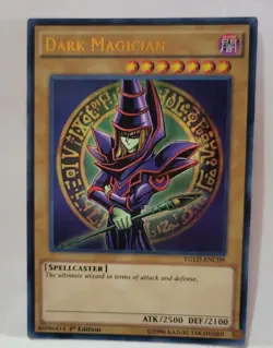 YUGIOH DARK MAGICIAN YGLD-ENC09 ULTRA LIGHT PLAYED LIGHT PLAYED - Image 1