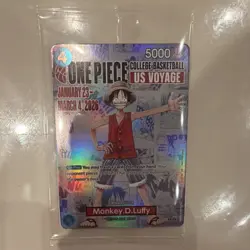 Bandai Namco Monkey.D.Luffy One Piece CCG US Voyage Promo Holo Character Card - Image 1