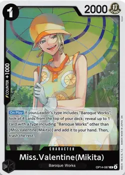 Miss.Valentine Mikita Foil OP14-087 The Azure Sea's Seven One Piece - Image 2