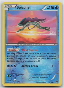2016 Pokemon SUICUNE Breakpoint Set REVERSE HOLO Rare XY Series Card 30/122 - Image 1