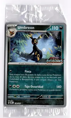 Umbreon 130/197 Obsidian Flames SPANISH Stamped Promo Sealed Pokemon Card - Image 1