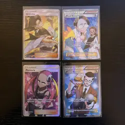 Pokemon Card Trainer Lot XY SM Grimsley, Battle Reporter, etc Full Art FA TCG - Image 1