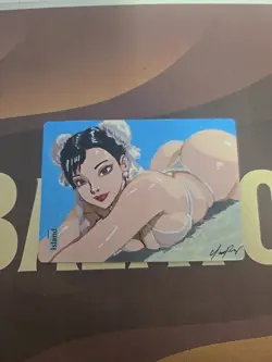 MTG Altered Island Chun-Li Inspired Anime Fan Art Hand Painted Signed by BAZAYO - Image 2