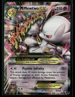 2015 Pokemon M Mewtwo EX #64/162 Holo Ultra Rare MP-HP - Image 1