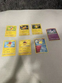Pokemon TCG 7 Card Lot - Pikachu, Ash's Pikachu, Azumarill, Ponyta - Basic - Image 1