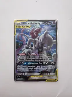 Pokemon TCG Mewtwo & Mew GX SM191 Black Star Promo Card Near Mint - Image 1