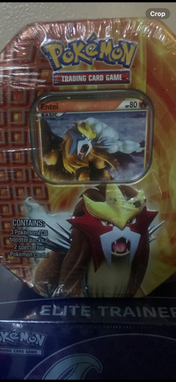 Pokemon Rare Sealed 2012 Entei Legendary Dog Tin 3 Sealed Boster Packs 2 Foil - Image 1
