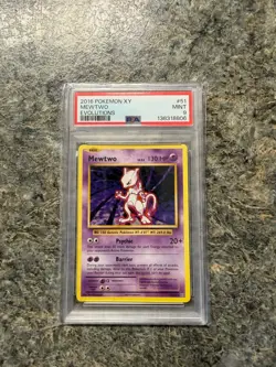 2016 Pokemon XY Evolutions Mewtwo Non Holo Rare PSA 9 MINT 51/108 - Image 1