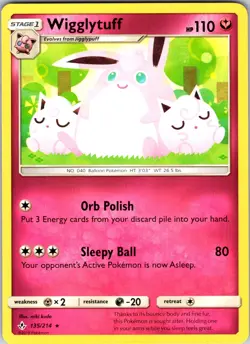 Wigglytuff 135/214 SM - Unbroken Bonds Pokemon TCG NM Regular - Image 1