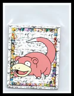 💥 Slowpoke Merlin Pokemon 1999 Vintage Album Sticker Silver Prism Holo # S13 - Image 1