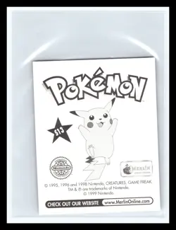 💥 Slowpoke Merlin Pokemon 1999 Vintage Album Sticker Silver Prism Holo # S13 - Image 2