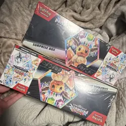 Pokemon Prismatic Evolutions Surprise Box Lot of 2 Eevee TCG Boxes - Image 1