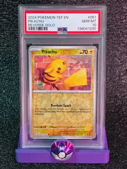 PSA 10 Pikachu Reverse Holo #051 2024 Pokemon - Image 1