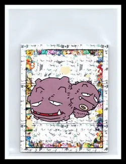 💥 Weezing Merlin Pokemon 1999 Vintage Album Sticker Silver Prism Holo # S17 - Image 1