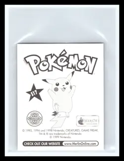 💥 Weezing Merlin Pokemon 1999 Vintage Album Sticker Silver Prism Holo # S17 - Image 2