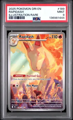 Rapidash Pokemon Dri En-Destined Rivals 189 NM PSA 9 - Image 1