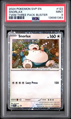 Snorlax Pokemon Svp En-Sv Black Star Promo 122 NM PSA 9 - Image 1