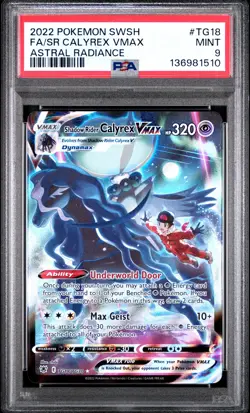 Fa/Sr Calyrex Vmax Pokemon Sword & Shield Astral Radiance TG18 NM PSA 9 - Image 1