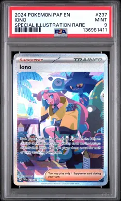 Iono Pokemon Paf En-Paldean Fates 237 NM PSA 9 - Image 1