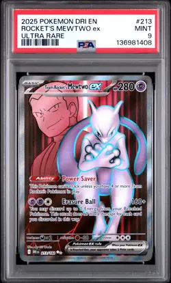 Rocket'S Mewtwo Ex Pokemon Dri En-Destined Rivals 213 NM PSA 9 - Image 1