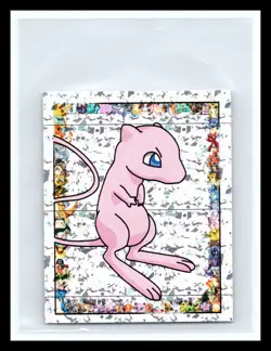 💥 Mew Merlin Pokemon 1999 Vintage Album Sticker Silver Prism Rare Holo # S23 - Image 1
