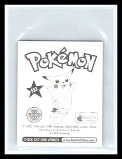 💥 Mew Merlin Pokemon 1999 Vintage Album Sticker Silver Prism Rare Holo # S23 - Image 2